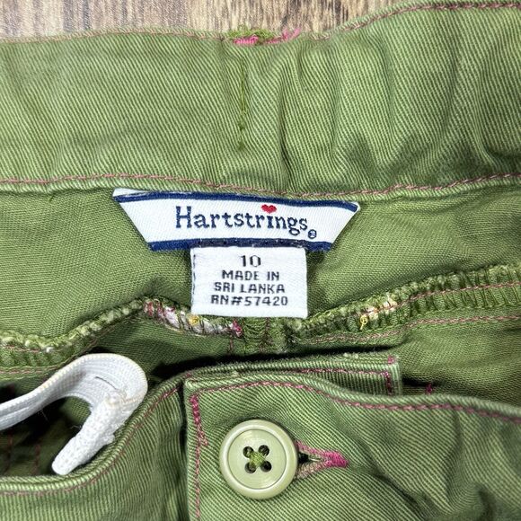 Hartstrings Embroidered Pink Owl & Adjustable Waist Green Pants Size 10 Girl's - Picture 3 of 6